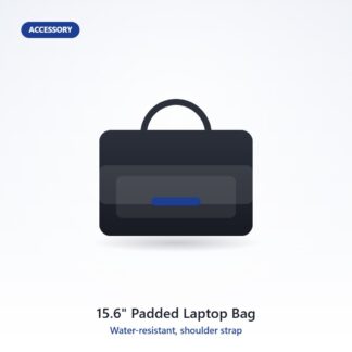 15.6" Padded Laptop Bag - Water-resistant, shoulder strap